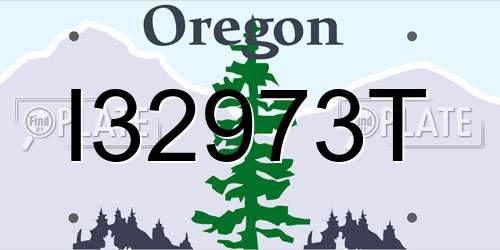 I32973T Oregon License Plate