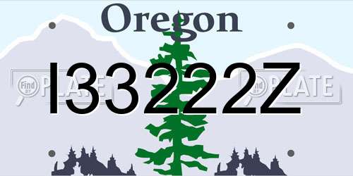 I33222Z Oregon License Plate