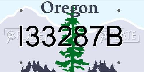 I33287B Oregon License Plate