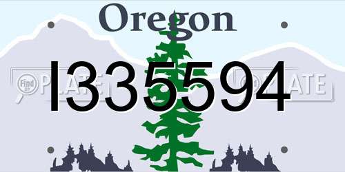 I335594 Oregon License Plate