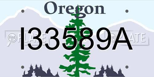 I33589A Oregon License Plate