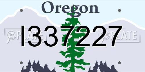 I337227 Oregon License Plate