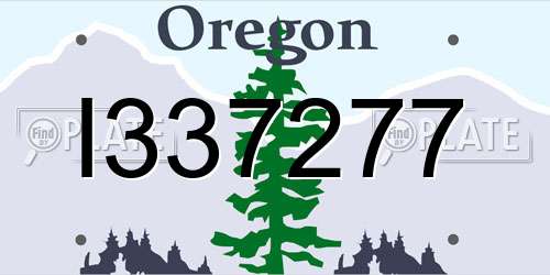 I337277 Oregon License Plate