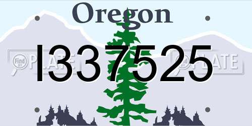 I337525 Oregon License Plate