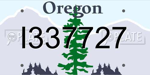 I337727 Oregon License Plate