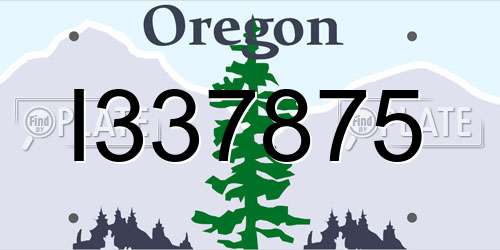 I337875 Oregon License Plate