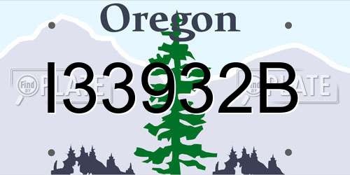 I33932B Oregon License Plate
