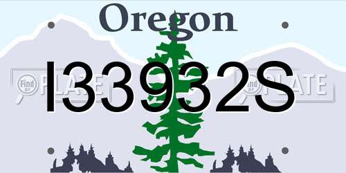 I33932S Oregon License Plate