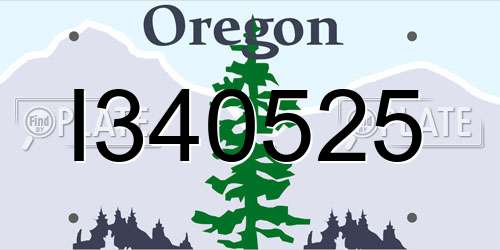 I340525 Oregon License Plate