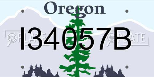 I34057B Oregon License Plate