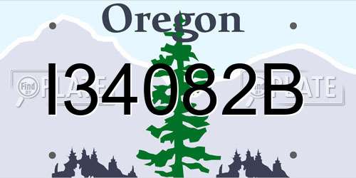 I34082B Oregon License Plate