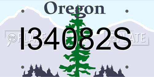 I34082S Oregon License Plate