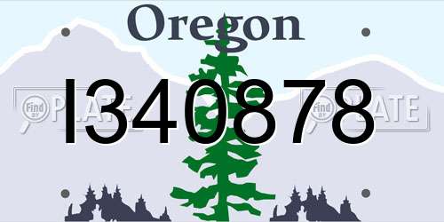 I340878 Oregon License Plate