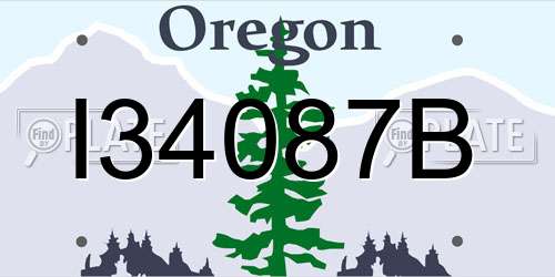I34087B Oregon License Plate