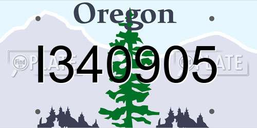 I340905 Oregon License Plate