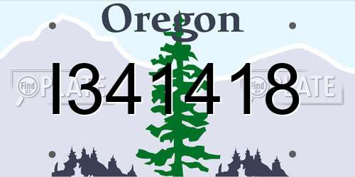 I341418 Oregon License Plate