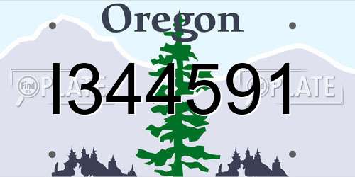 I344591 Oregon License Plate