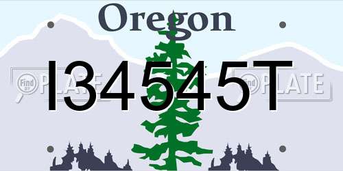 I34545T Oregon License Plate