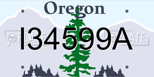 I34599A Oregon License Plate