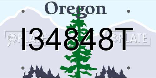 I34848T Oregon License Plate