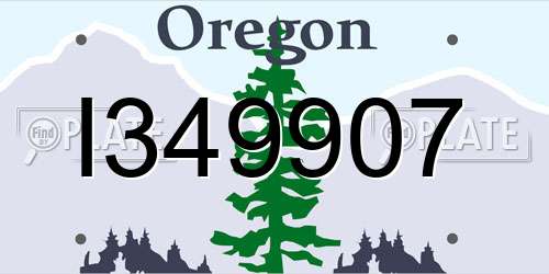 I349907 Oregon License Plate