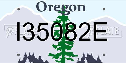 I35082E Oregon License Plate
