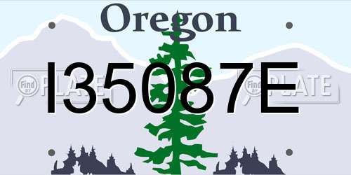 I35087E Oregon License Plate