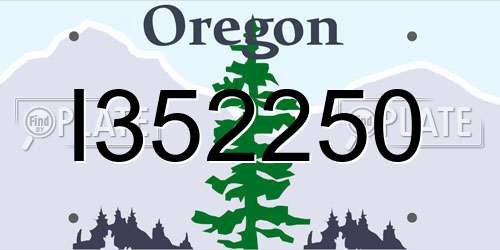 I352250 Oregon License Plate