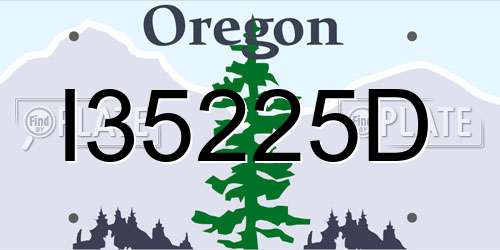 I35225D Oregon License Plate