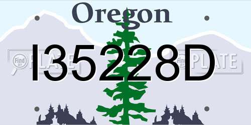 I35228D Oregon License Plate