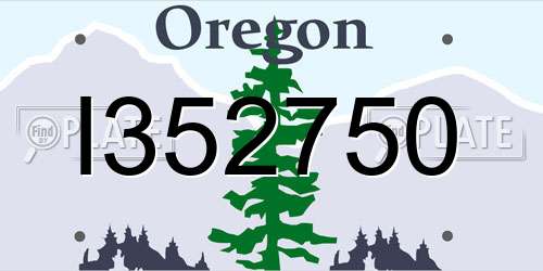 I352750 Oregon License Plate