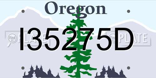 I35275D Oregon License Plate