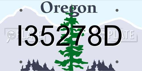 I35278D Oregon License Plate