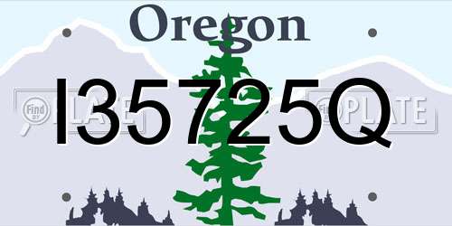 I35725Q Oregon License Plate