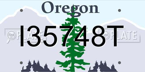 I35748T Oregon License Plate