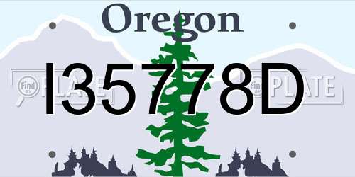 I35778D Oregon License Plate