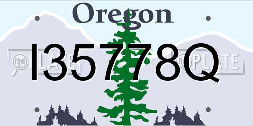 I35778Q Oregon License Plate