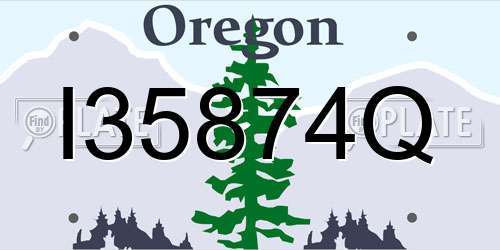 I35874Q Oregon License Plate