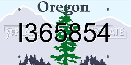 I365854 Oregon License Plate