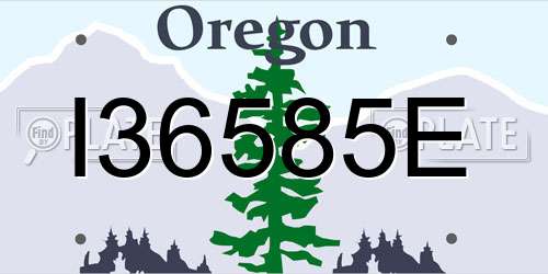 I36585E Oregon License Plate