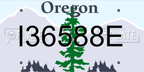 I36588E Oregon License Plate
