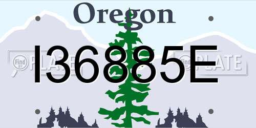 I36885E Oregon License Plate