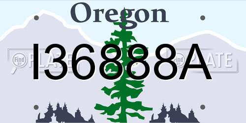 I36888A Oregon License Plate