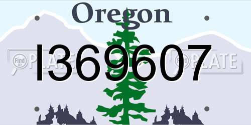 I369607 Oregon License Plate