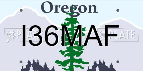 I36MAF Oregon License Plate
