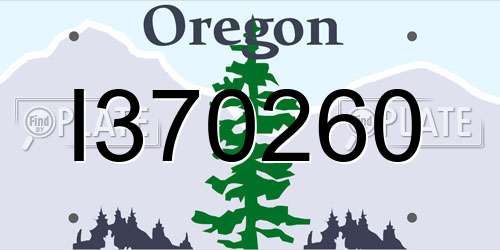 I370260 Oregon License Plate