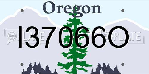 I37066O Oregon License Plate