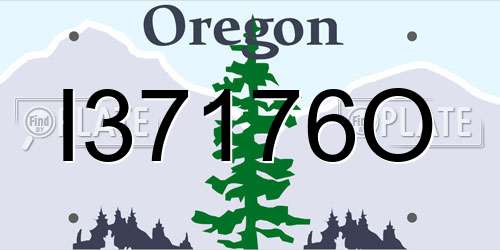 I37176O Oregon License Plate