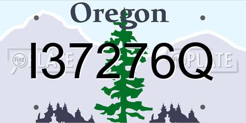 I37276Q Oregon License Plate