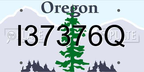 I37376Q Oregon License Plate